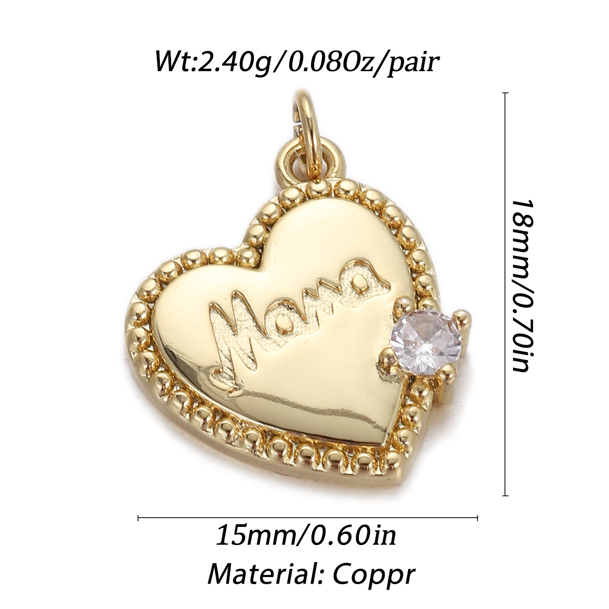 20g Weight Pendant, Chain Jewelry Making Type Copper Chain Material 1 Piece Quantity Holiday, Daily Occasion Copper Material Letter, Heart Shape Pattern Unisex Gender Plating Design Simple Style Style 1 Piece Copper Letter Heart Shape Pendant Chain 4
