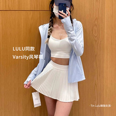 Lulu同項Varsityレディースオルガンタックハイウエストテニススカート速乾芯吸い百シワショートスカートアウトドアスポーツ