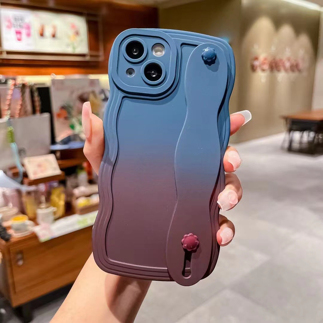 Simple gradiente de color a juego iPhone14 borde ondulado 13Promax para Apple 12/11 caja del teléfono 6/7GE suave