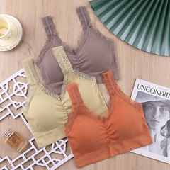 New letter anti-exposure adjustable Isami simple dress without rims brown bottoming with chest pads to wrap the chest