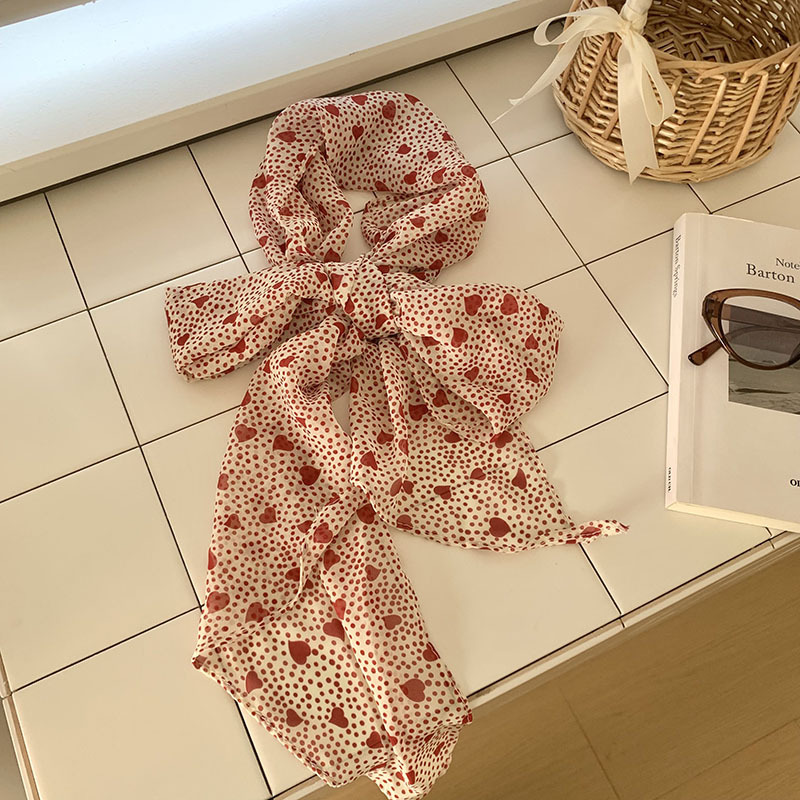 Pañuelo de seda, sentido de alta calidad, estilo francés, cinta montada, cinta para el cabello, bufanda de todo fósforo, chal, lunares, amor, bufanda de seda, bufanda pequeña