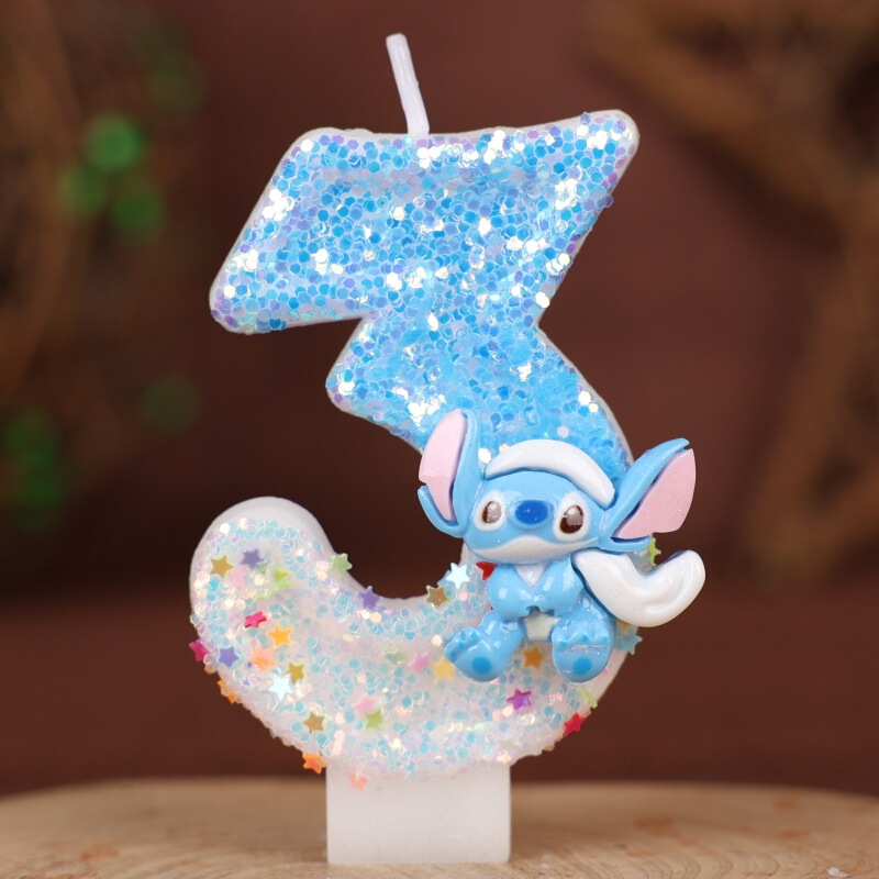 ブルーステッチデジタルキャンドル誕生日ケーキデコレーションパーティーオーナメントプラグインクロスボーダー特別な手作りキャンドル0-9|undefined