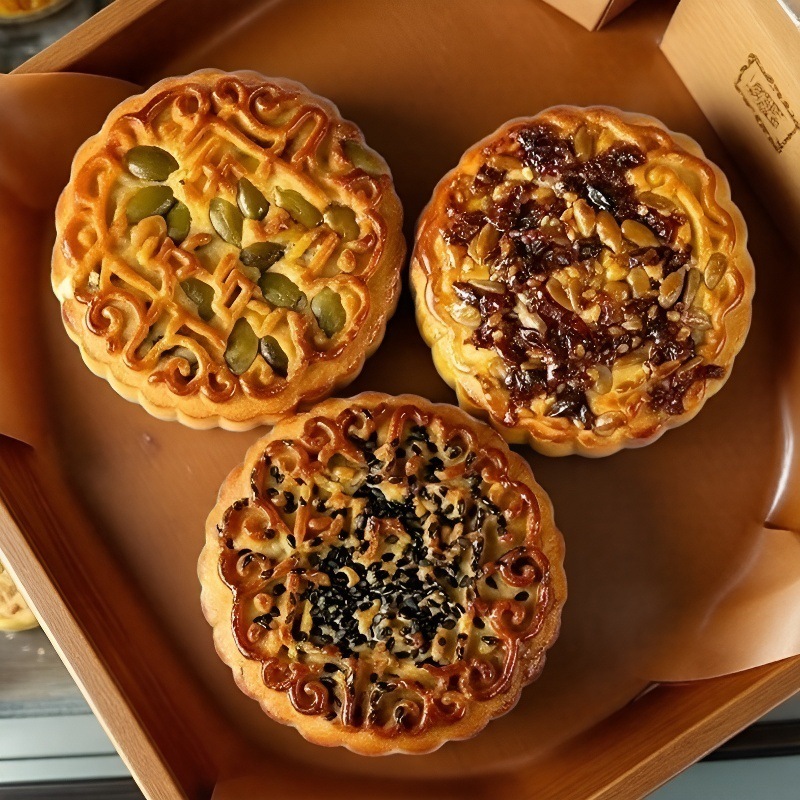 金口福坚果果仁月饼传统老式五仁广式月饼中秋团圆必备点心糕点|undefined