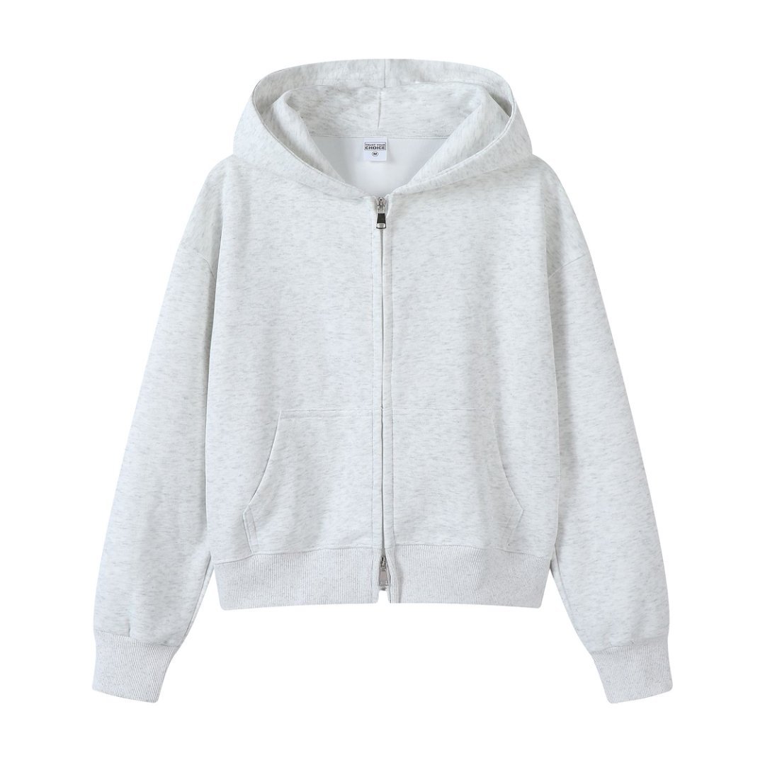 Marca de moda de color sólido con capuchón de plata, camiseta corta de hombro para mujeres otoño y invierno pesado 450g con camiseta con capuchón cálida y casual