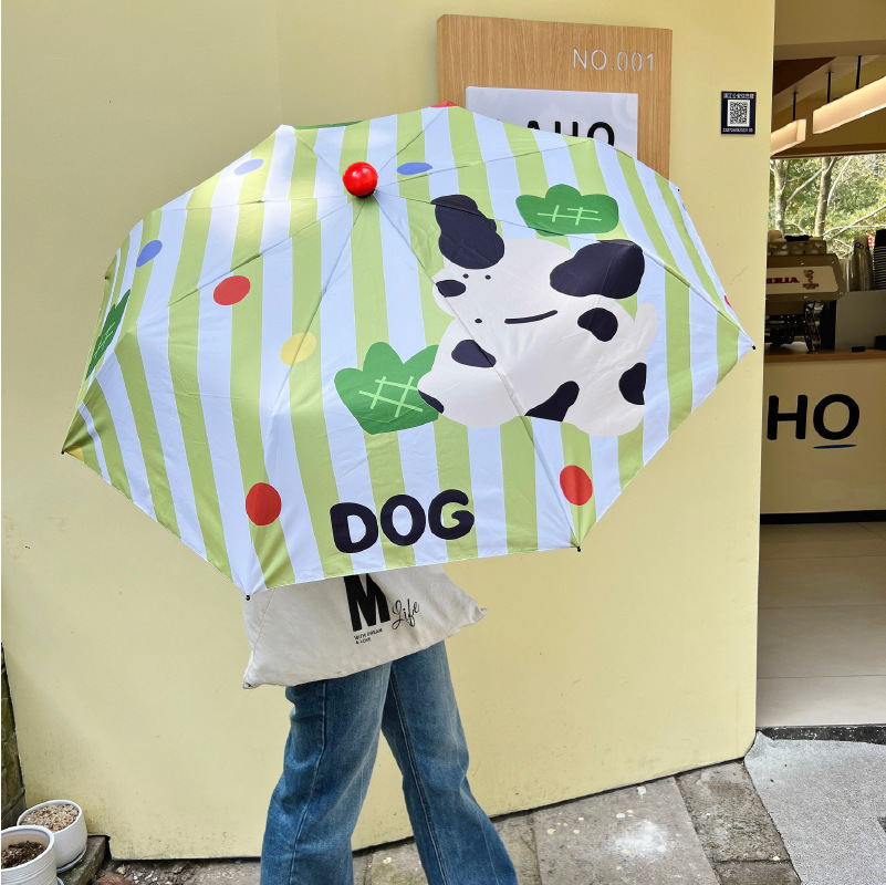 全自动可爱卡通雨伞学生女晴雨两用太阳伞防晒防紫外线折叠便携伞