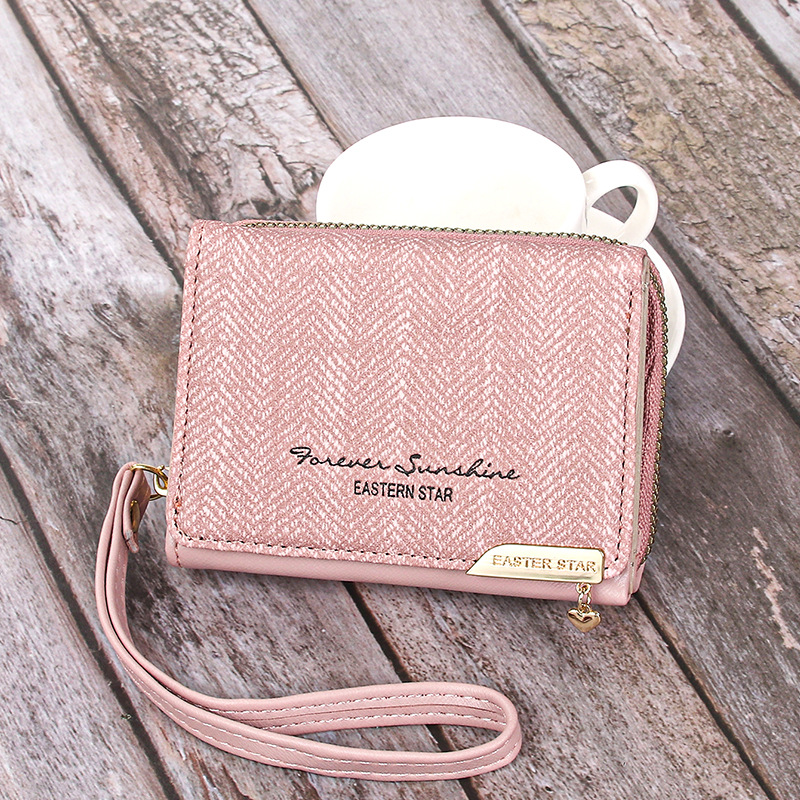 Small Wallets Bags Type Women's Solid Color Pu Leather Zipper Wallets