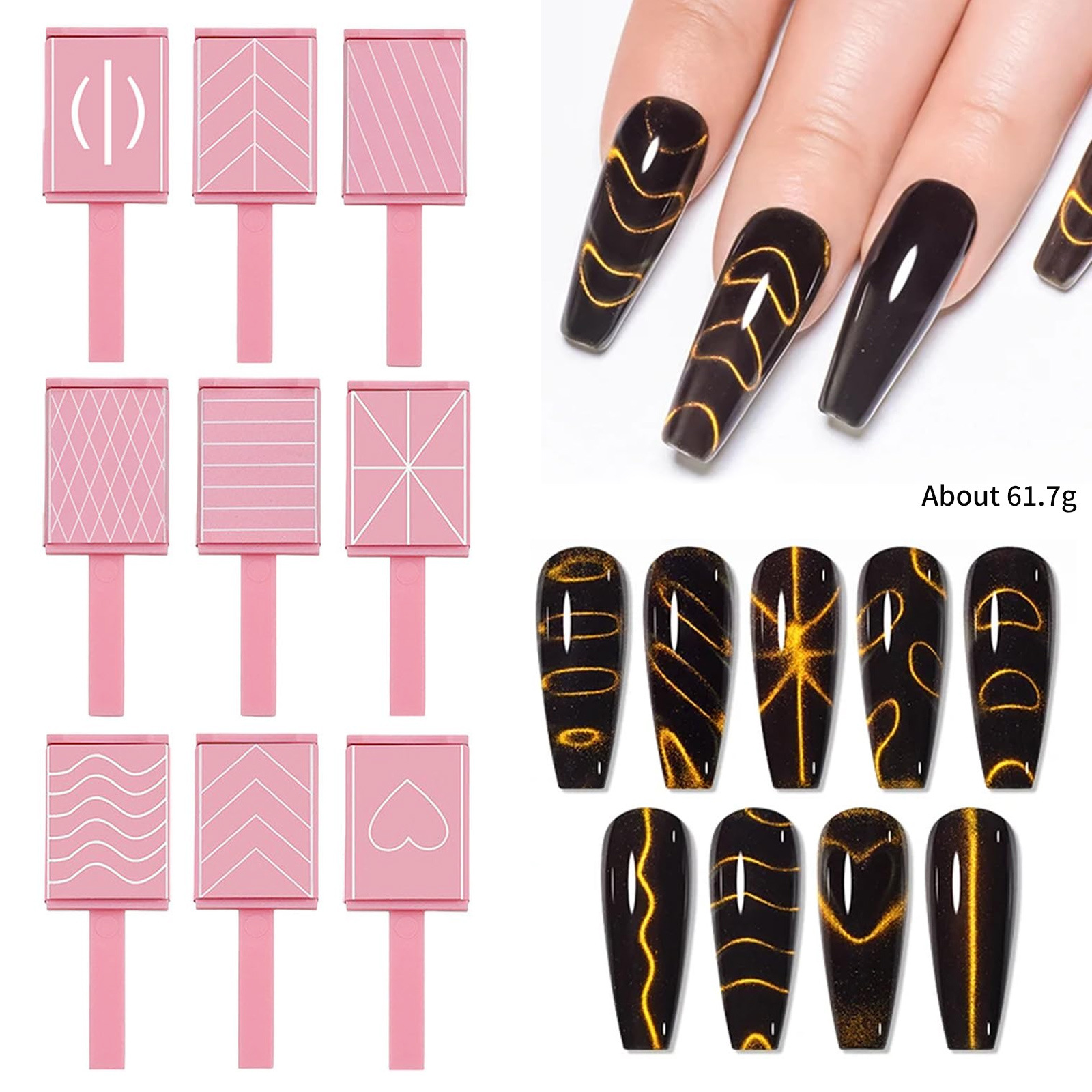 Herramientas para decoración de uñas, imán magnético súper fuerte para ojo de gato con varios estilos, imán para gel de ojo de gato, varita magnética multifuncional pequeña