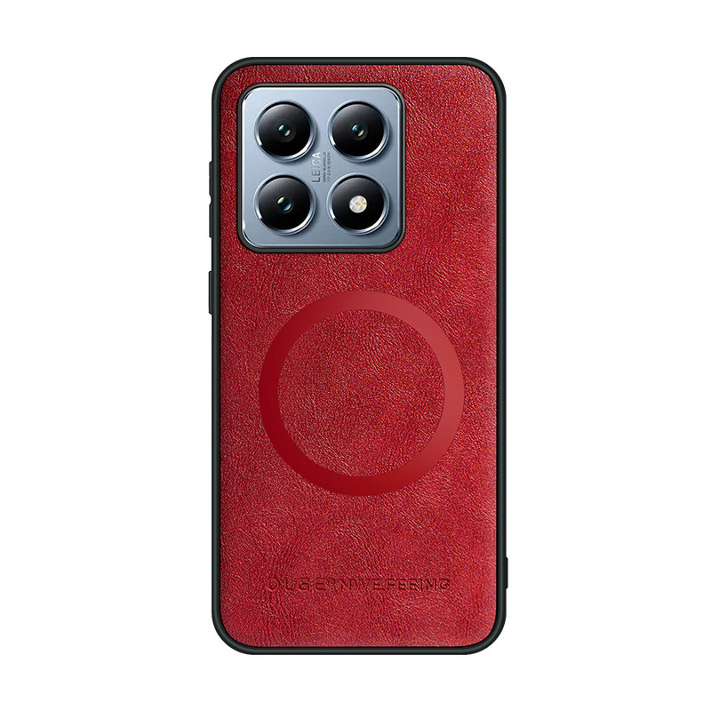適用米Poco X7 Pro牛紋皮携帯ケース赤米note14車載磁気吸引転倒防止保護カバー|undefined