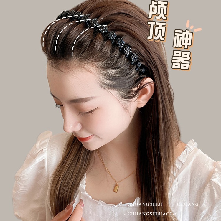 Diadema de estilo coreano horquilla de verano para mujer Celebridad de Internet 2022 nuevo estilo de pelo roto acabado artefacto lavado de cara horquilla diadema