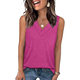 Amazon European and American Foreign Trade 2025 Women's V-neck Casual Loose Summer New Solid Color Vest Sleeveless Shirt