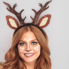 国境を越えたクリスマスかわいい鹿の角のカチューシャの女性の頭飾りシンプルなクリスマスのヘラジカのパーティーの服装の頭飾りの道具
