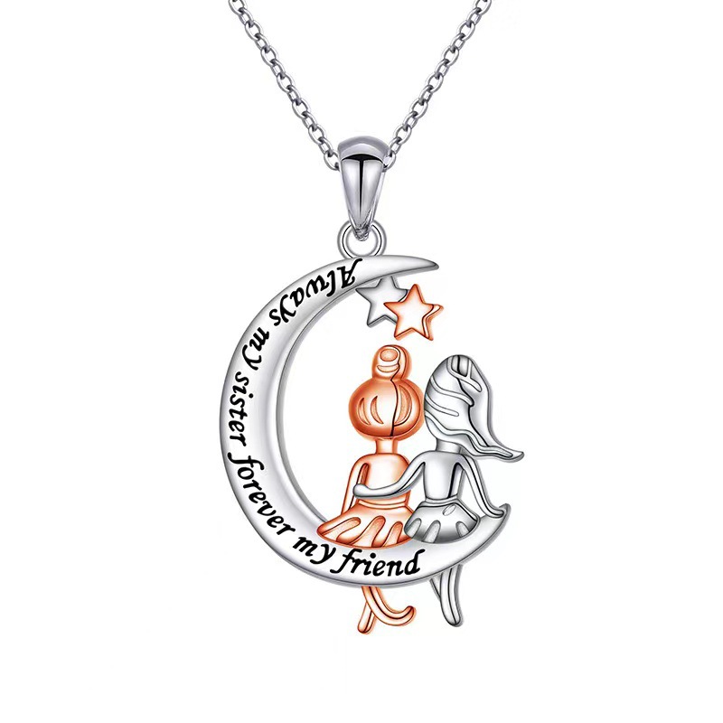 Colares de amizade para mulher estilo europeu com gravação_voghion.com