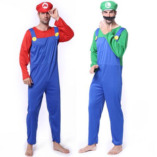 Halloween Super Mario Costume Anime Cosplay Costume Mario Set Theme Party Performance Costume