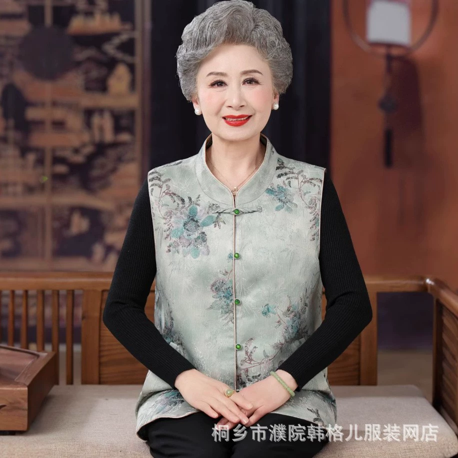 Бабушка весенний жилет топ для пожилых людей