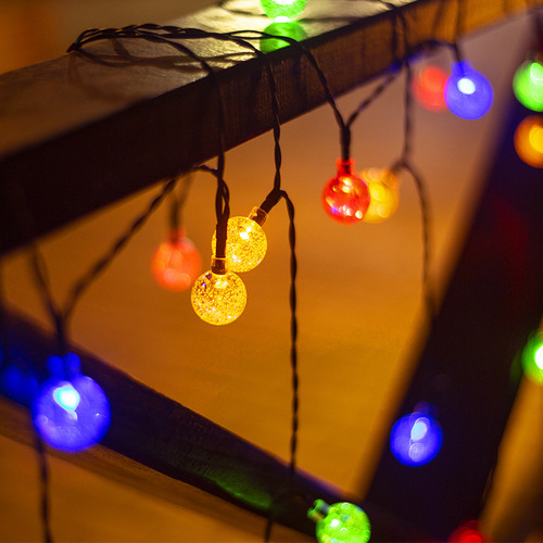 Solar bubble ball LED string lights outdoor camping canopy courtyard waterproof decorative lights crystal ball string lights
