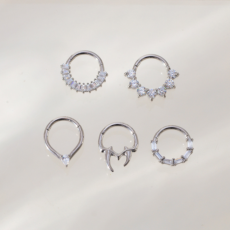 5g Weight Nose Rings & Studs Simple Style Geometric 316L Stainless Steel Titanium Steel PVD Coated 18K Real Gold Plated Ear Cartilage Rings & Studs Nose Rings & Studs