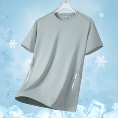男女同型カップルスポーツ速乾氷感薄い半袖tシャツ半袖男tシャツ氷糸半袖tシャツ男