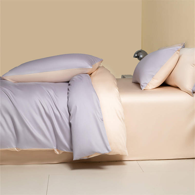 60-Count Xinjiang Long-Staple Cotton Four-Piece Set, Pure Cotton Solid Color Single-Piece Duvet Cover, Fitted Sheet Style Three-Piece Set, Wholesale Modern Minimalist Style