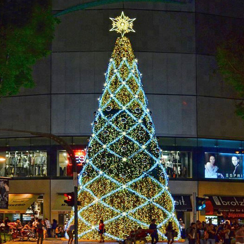 Large Christmas tree processing custom professional to undertake iron frame LED lighting decoration luminous Christmas ornaments