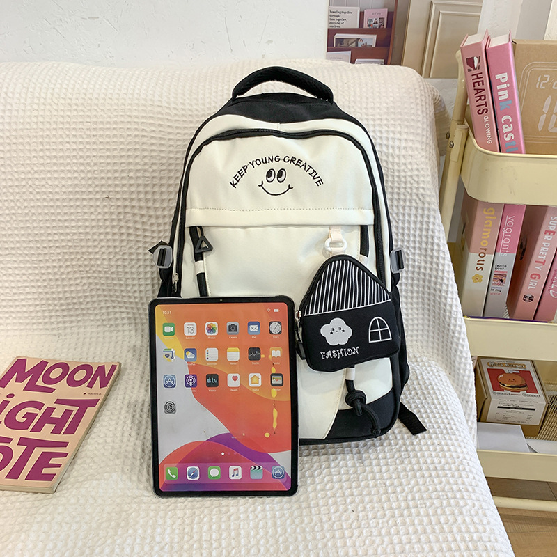 Bolsa escolar de estilo universitario para mujeres JAIYISTAR bolsa de hombro de gran capacidad de color colgante, bolsa de estudiantes ligera y de alto valor.