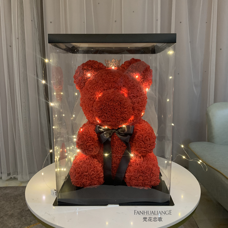 Unicornio flor inmortal rosa ramo caja de regalo de regalo para el día de San Valentín para la novia esposa y amiga