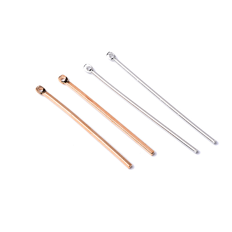 50 철 귀걸이 스퀘어 로드 라운드 로드 DIY 기하학적 귀걸이 귀걸이 액세서리 단일 교수형 귀걸이 단일 구멍 연결 막대 보석