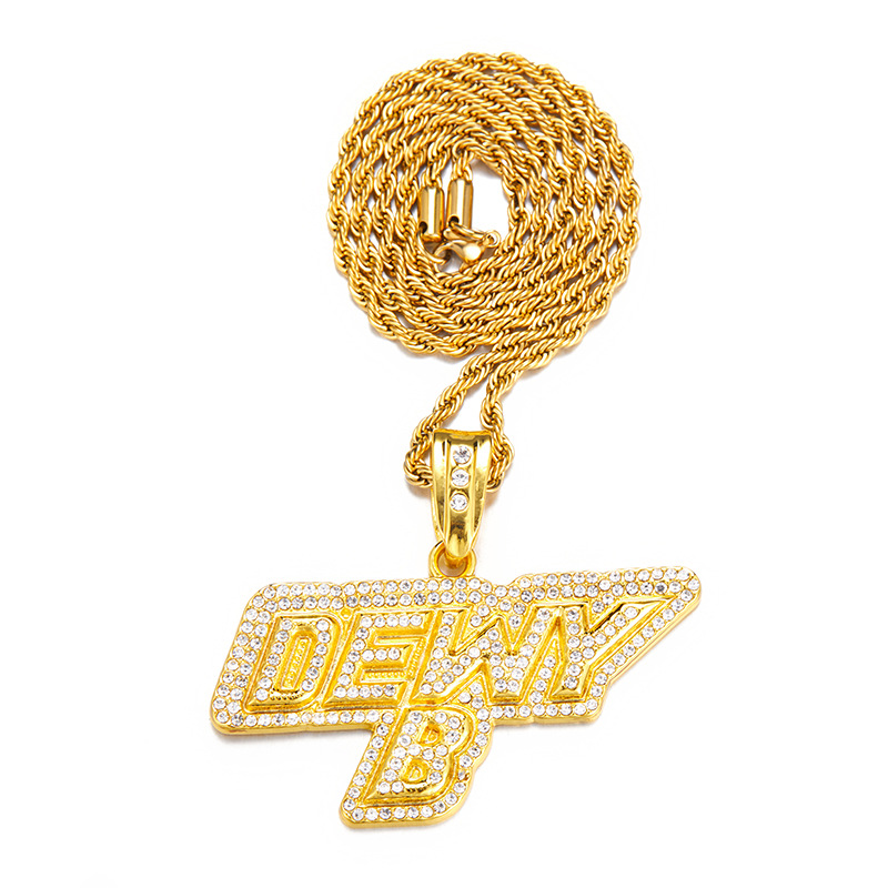 Collier Unisexe En Alliage De Zircon Plaqué Lettre Hip-hop display picture 5