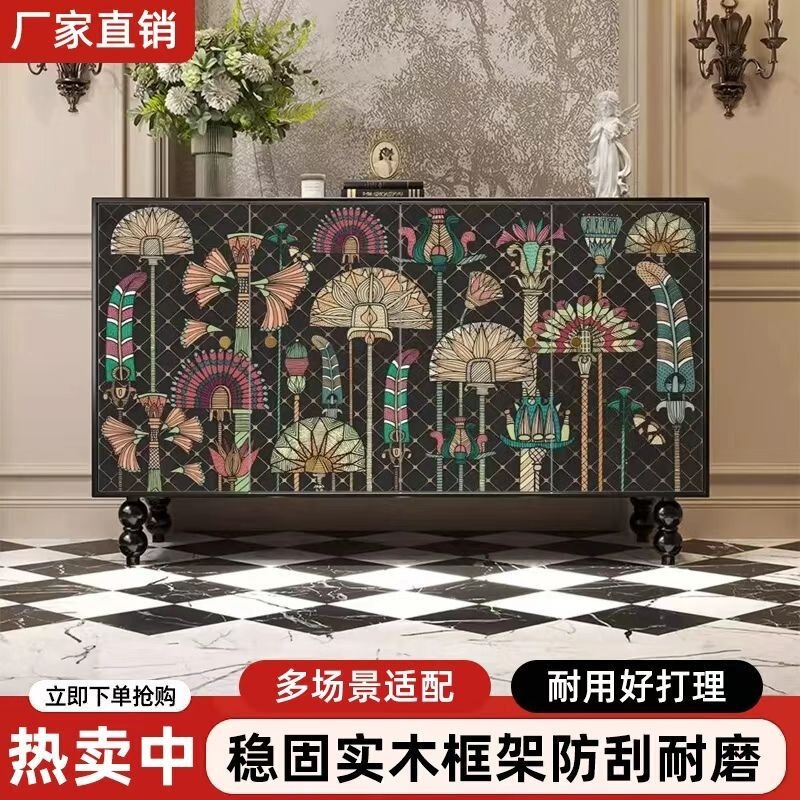French-Style Artistic Storage Shoe Cabinet, Living Room Entryway Sideboard, Wall-Mounted Integrated Homestay Storage Entryway Cabinet, Solid Wood French-Style Artistic Storage Shoe Cabinet, Living Room Entryway Sideboard, Wall-Mounted Integrated Homestay Storage Entryway Cabinet, Solid Wood