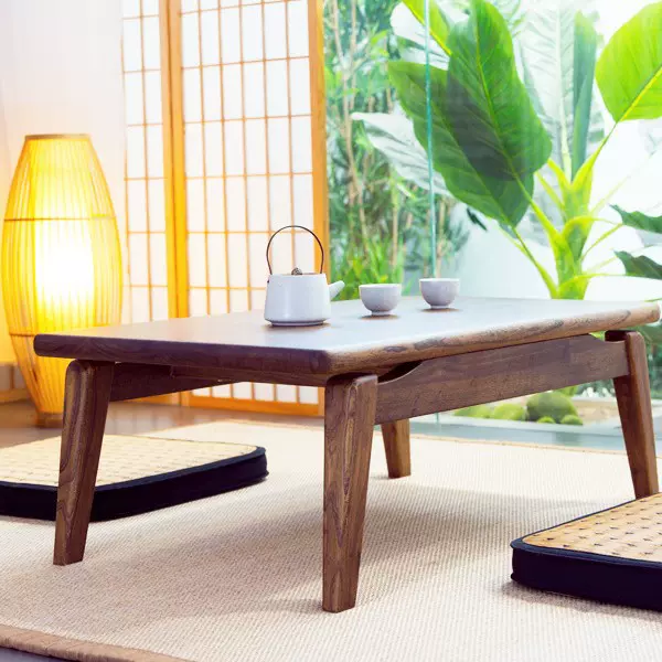 纯实木榻榻米茶几老榆木飘窗桌简约阳台桌矮炕几小桌子民宿矮茶几
