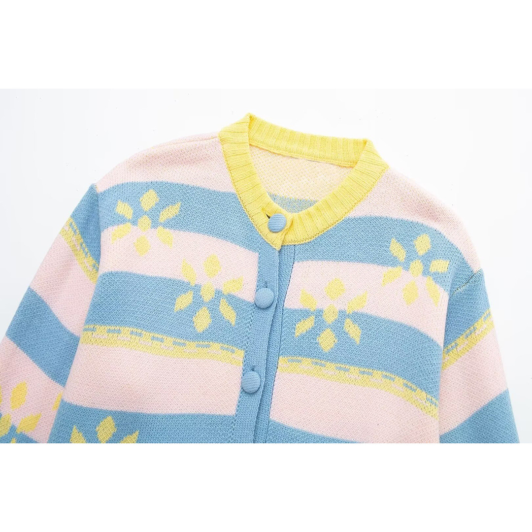 Women's clothing 2024 autumn new fashion versatile flower printed jacquard jacket_voghion.com