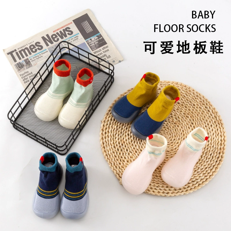 Детские носки, мягкие носки для детей на весну и осень с противоскользящей подошвой, носки для первых шагов малыша, нескользящие носки для дома, защита стопы.