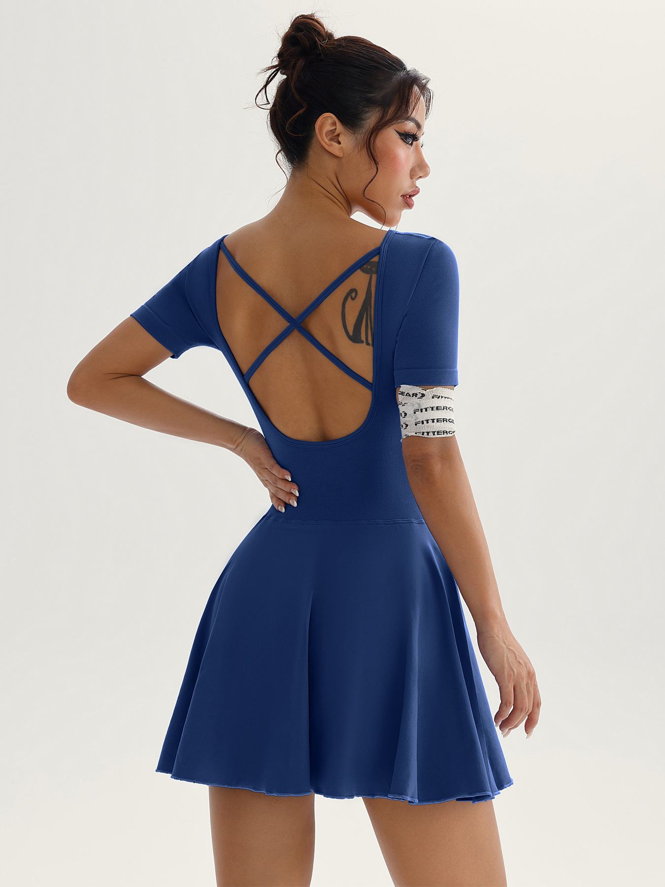 New Clothes Cross-border Sexy Back Golf Tennis Skirt Onesie Running Sports Anti-light Yoga Fitness Skirt_ecoleips.com