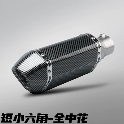 Scorpio Exhaust Stainless Steel Competition – Motorcycle exhaust pipe - 300mm-short-style-small-hexagon-full-center-flower