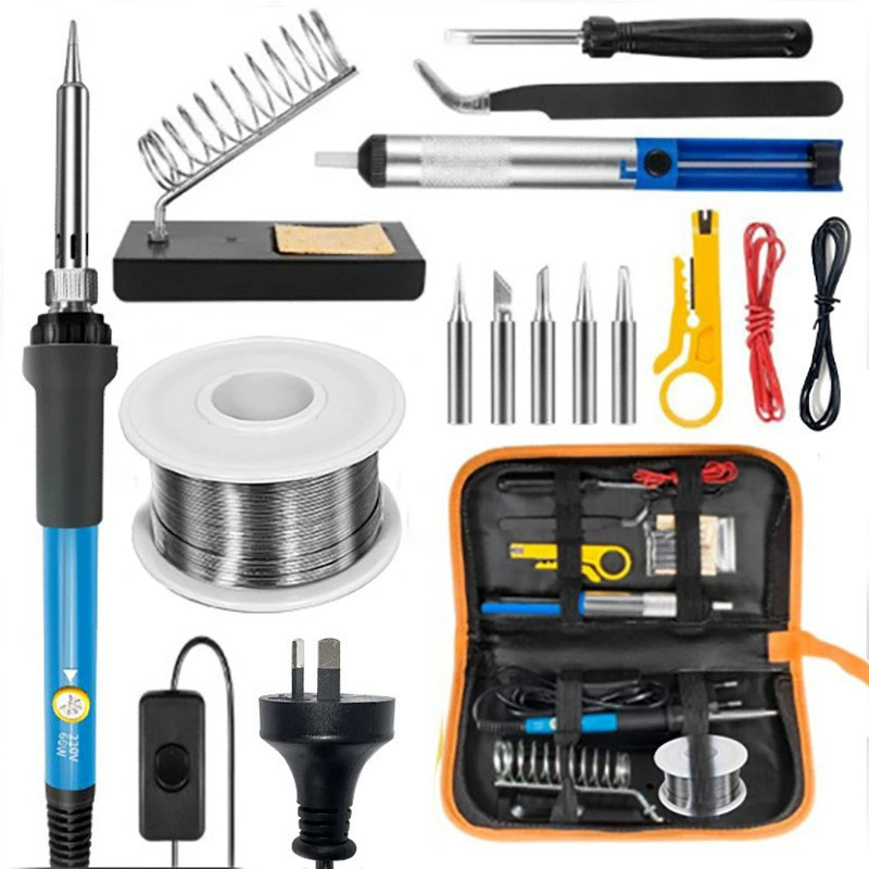 16 шт. Набор внутреннего тепла 60W регулировки температуры Электрический паяльник набор комплекта пайки бытовой сварки инструменты для ремонта трансграничные