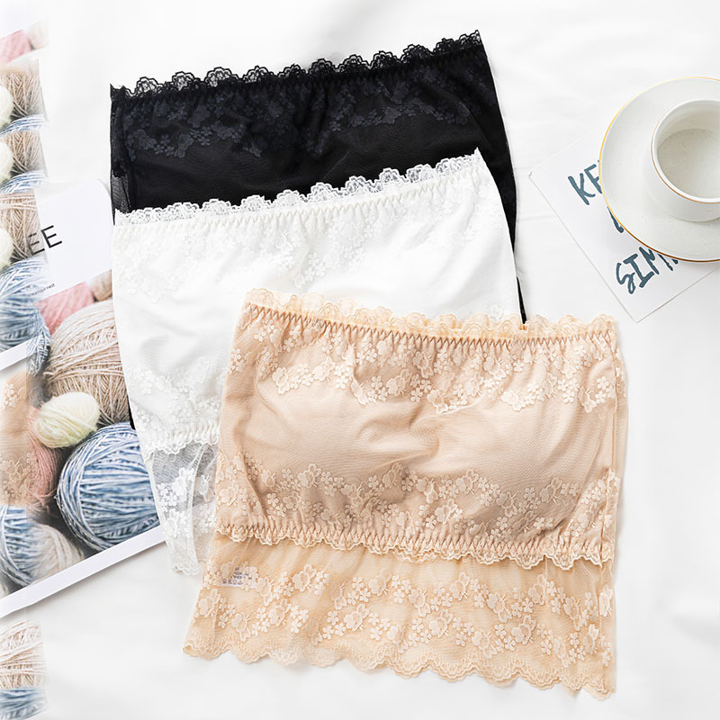 Lace strapless strapless tube top inner base underwear girls anti-light students shoulder sexy wrapped chest factory direct sales