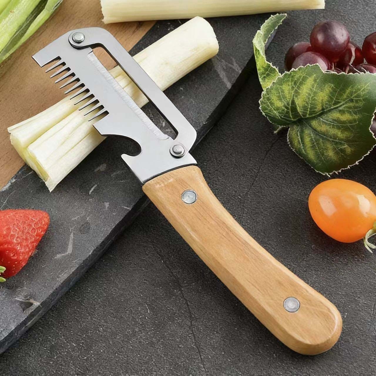 Nuevo cuchillo para cortar cebollas y piel de caña de azúcar, cuchillo de pelado especial para cocina, cuchillo de pelado de calabaza comercial de espesamiento