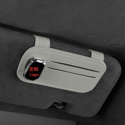 Car Glasses Clip/Bill Clip Car Multifunctional Glasses Clip Holder - glasses-frame-card-holder-quantum-gray-customizable-car-logo