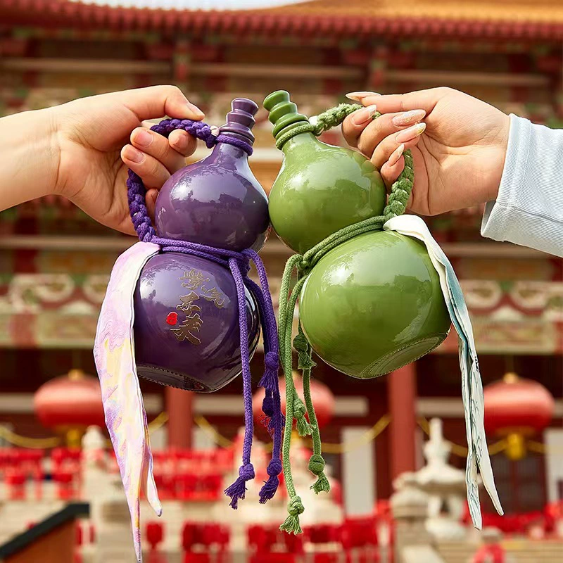 Гао Ян Живописное место Памятная имитация керамической стеклянной бутылки для чая из сока бутылка для напитков