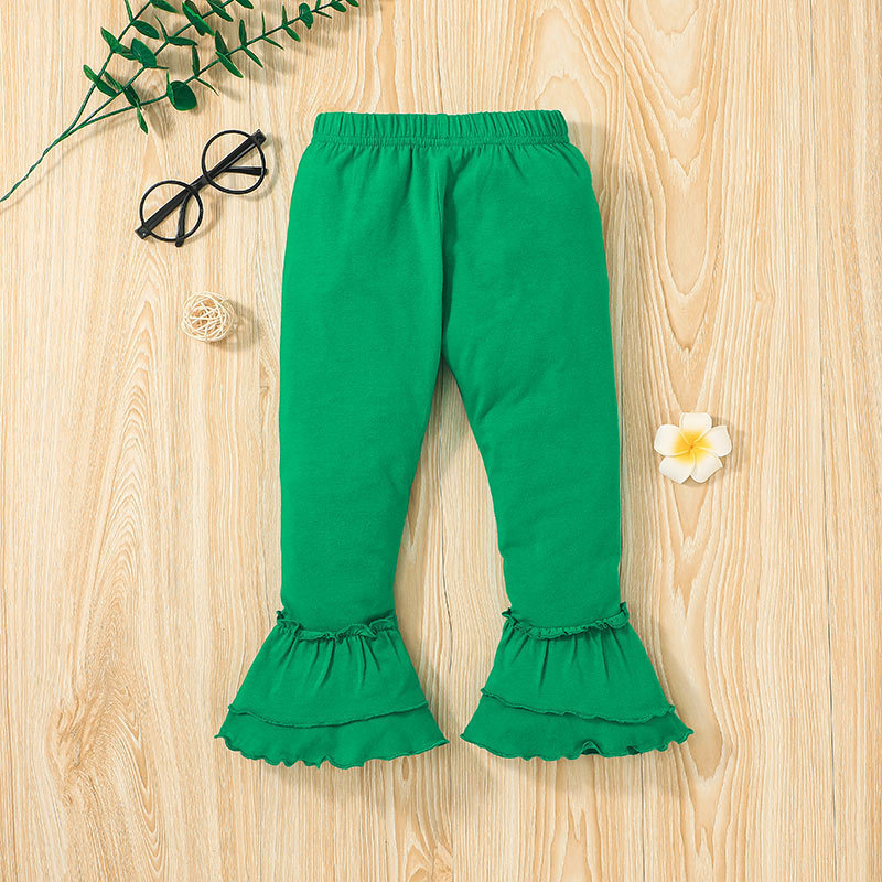 Kid Striped Top Flared Pants Suit Children's Clothing Green Children's Suits display picture 6