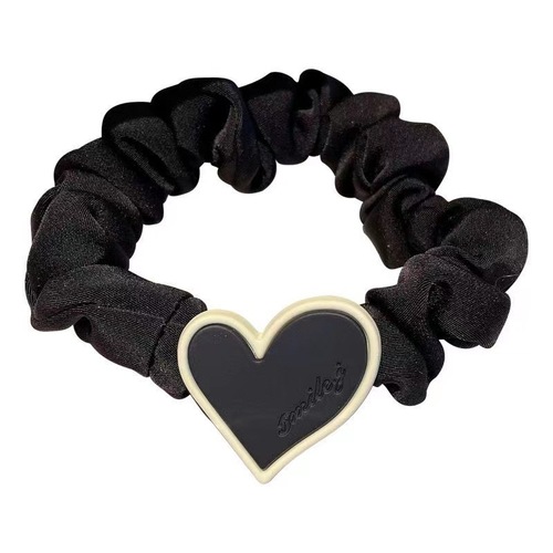 Korean version of love letter satin hair rope for girls to wear ball head fabric pleated small intestine circle without hurting the hair rope hair accessories