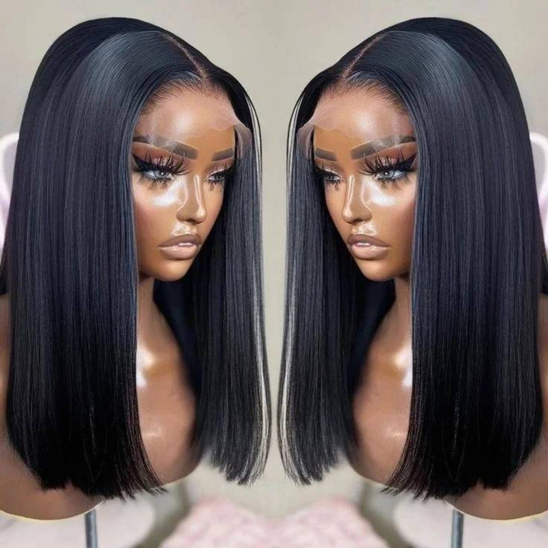Multi-color trendy human hair bob wig with transparent lace cap for European and American foreign trade Multi-color trendy human hair bob wig with transparent lace cap for European and American foreign trade
