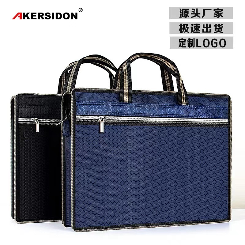 Linghang 268A4 Double-Layer Satchel Document Bag Gift Bag Business Meeting Briefcase Information Bag Custom Logo