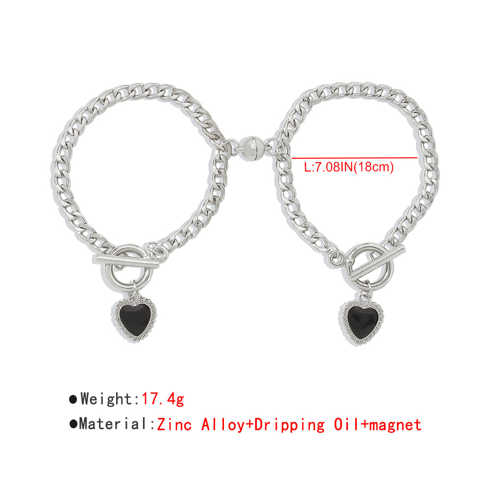 European And American Style Simple Metal Heart Bracelet Set display picture 4