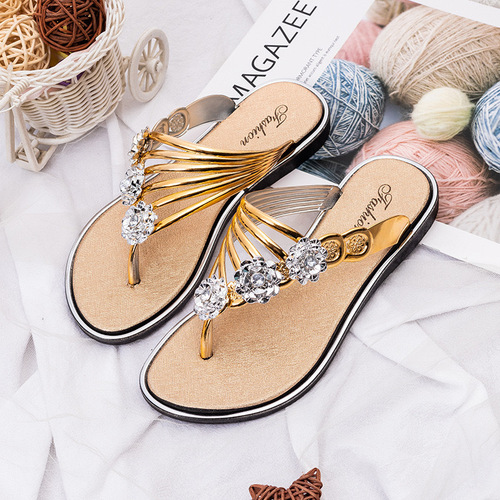 Women's Summer Outerwear New Flip-Flop Flat Slippers for Women Lightweight Fashion Casual Beach Sandals