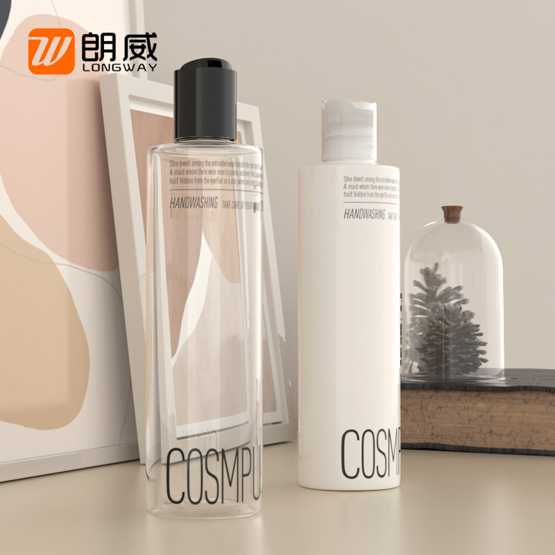 Longwei 150ml hombro plano mil botella de cubierta de otoño botella de rocío puro cubierta de la prensa botella PET de plástico sub-botella mil botella de cubierta de otoño