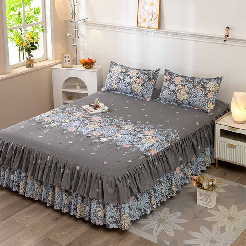 Falda de cama, sábana gruesa, colchón antideslizante agradable para la piel, funda protectora, funda de cama Simmons de una pieza, cama doble de 1,8 m