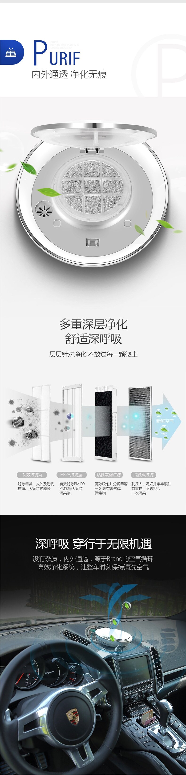 Car Air Purifier USB Car Appliance Gift Negative Ion Air Purifier Car Oxygen Bar KQ-09