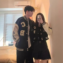 春秋美式高街男女夹克感情侣宽松棒球服百搭oversize外套潮流