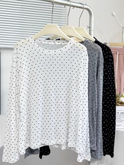 微透波点防晒长袖T恤女夏季特大码300斤胖mm宽松外搭空调上衣罩衫