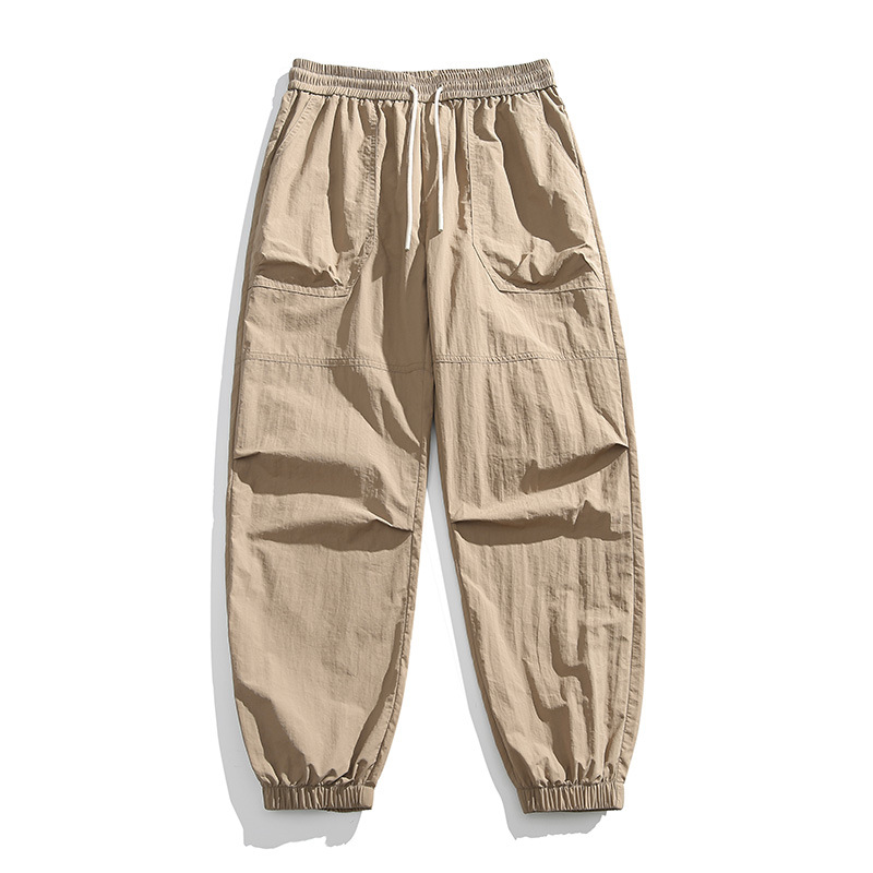 跨境批发2025春季新款工装裤子美式复古束脚裤男宽松百搭长裤子